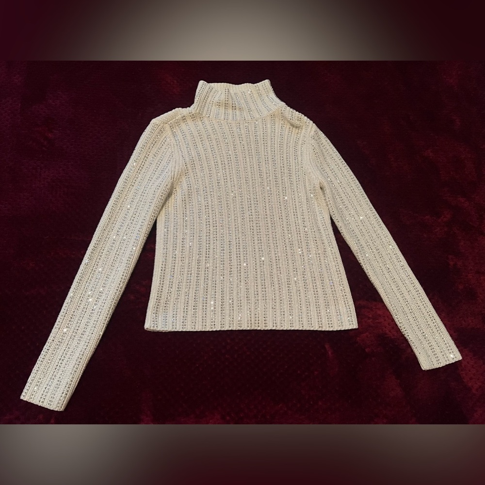 I.N.C International Concepts White Sparkling Turtleneck